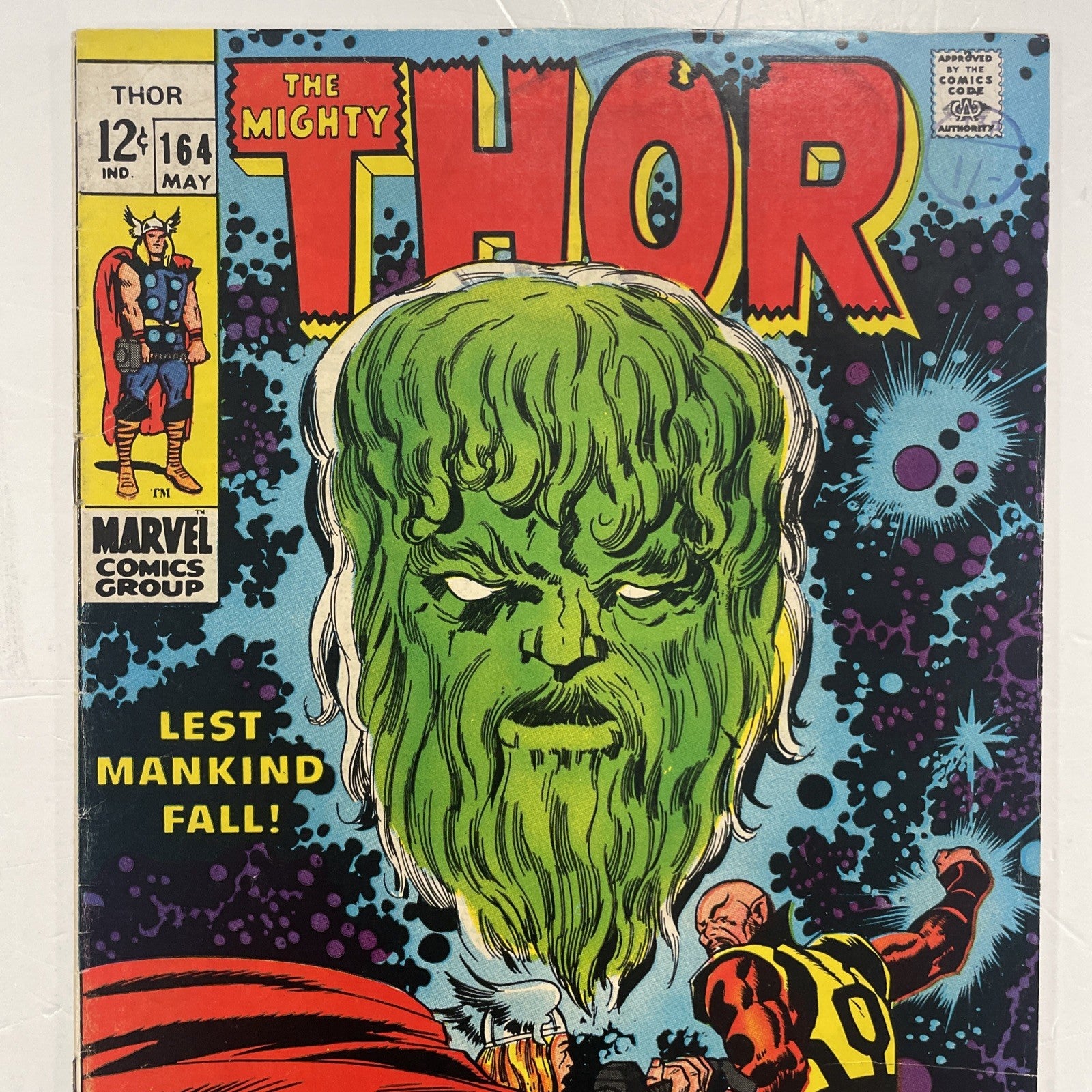 The Mighty Thor #164 1969 VG/FN 3rd Cameo & Origin of Him 2x Stamps on cover1