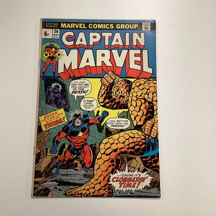 Captain Marvel #26 1973 VG/FN 1st Cover & 2nd App Thanos Pence Copy