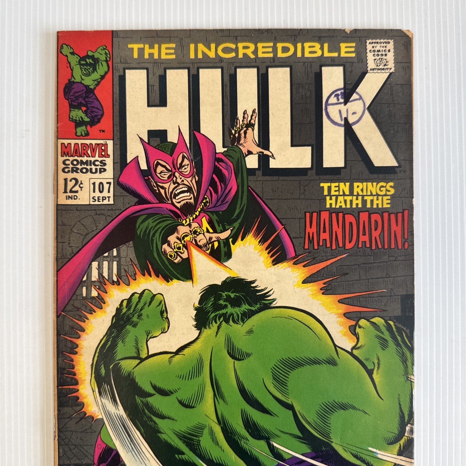 The Incredible Hulk #107 1968 VG Pence Stamp1