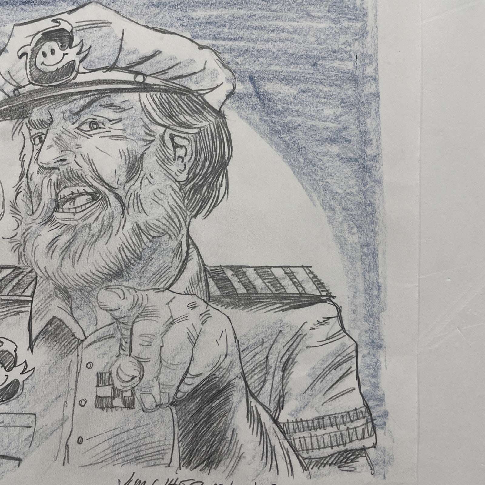 Jim Wheelock Original Art of a Naval officer/admiral 20133