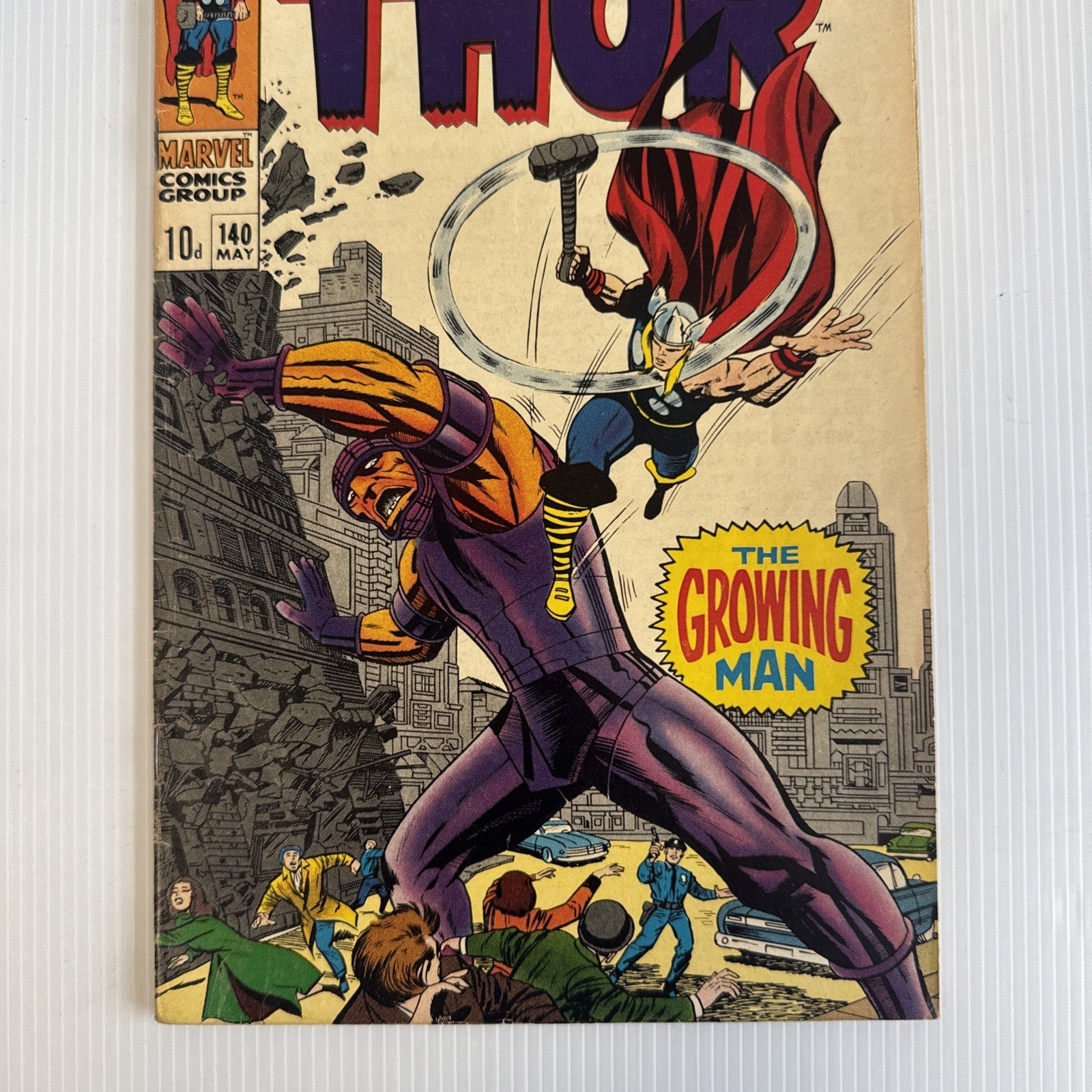 The Mighty Thor #140 1967 VG+ 1st Growing Man Pence Copy2