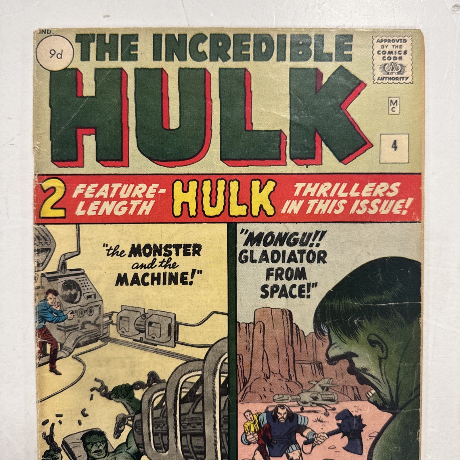 The Incredible Hulk #4 1962 VG- Pence Copy 1st App. Mongu **1
