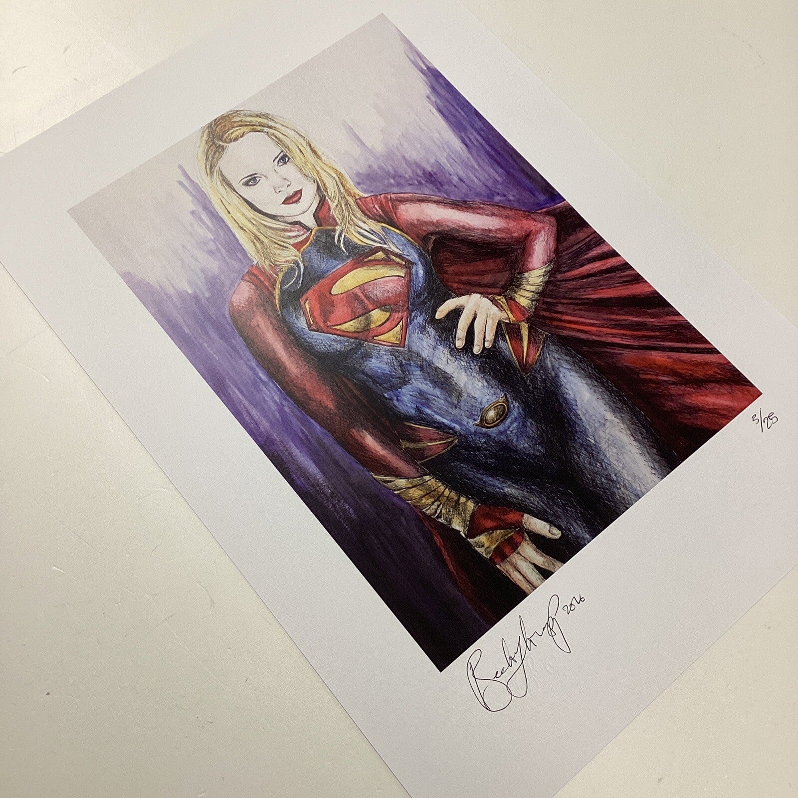 Super Girl Signed Art Print by Becky Knapp9