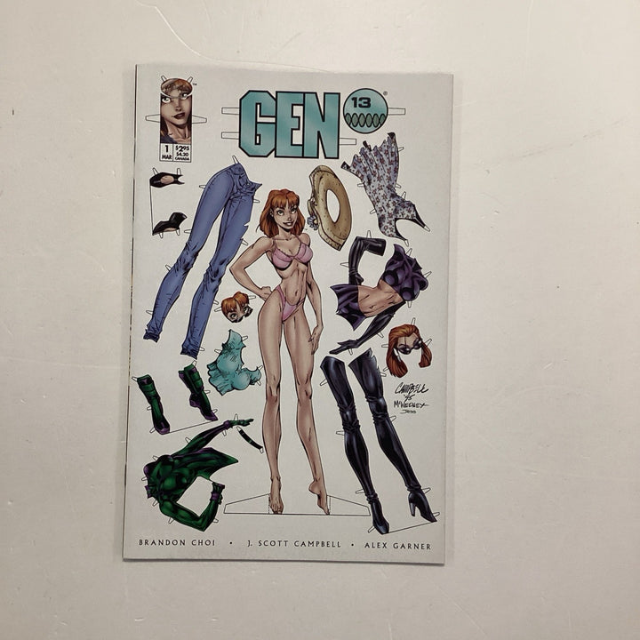 Gen 13 #1 1995 VF/NM J. Scott Campbell Dolled Up Paper Doll Variant Gen Thirteen0
