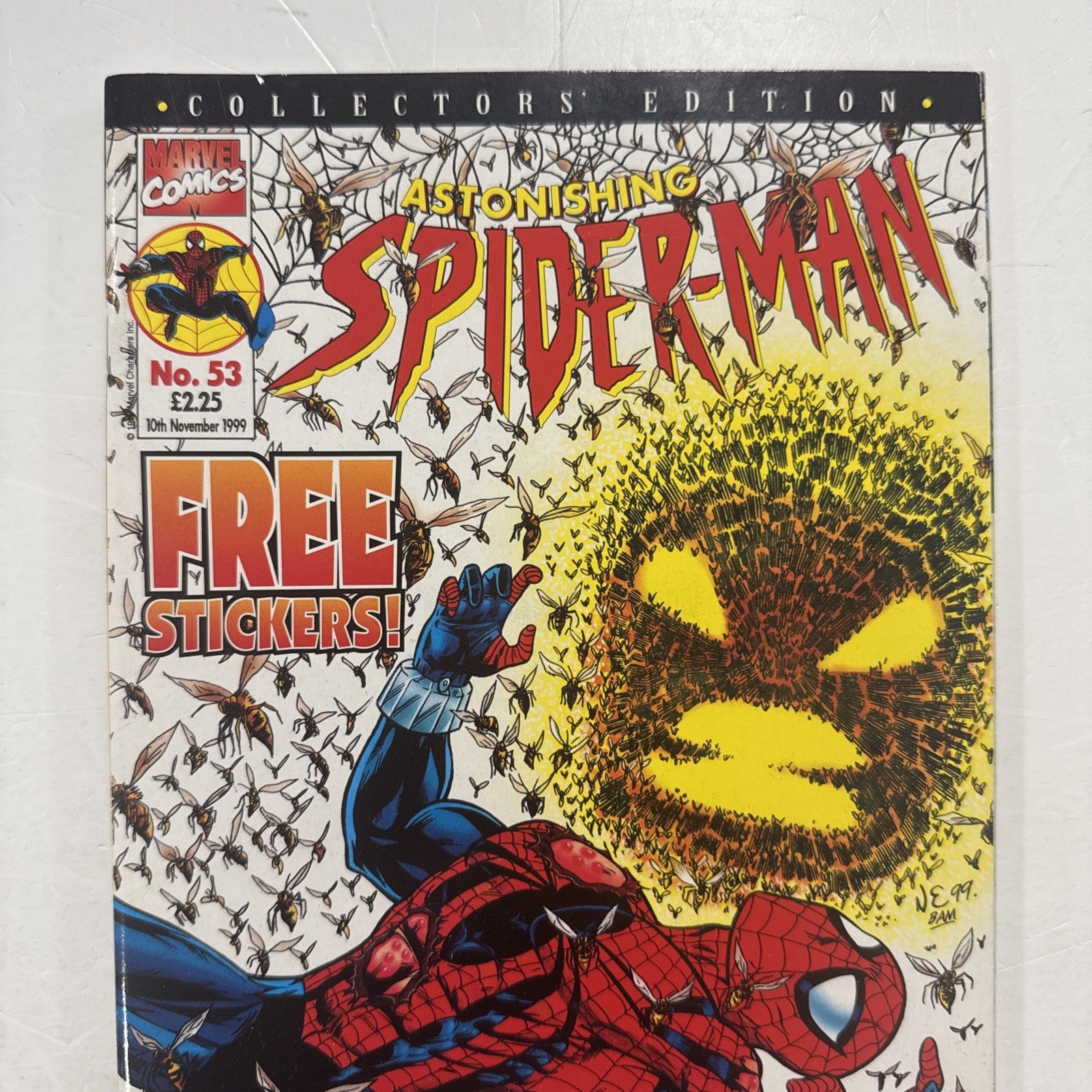 Astonishing Spider-Man #53 1999 VF- UK Marvel Panini Inc. Free Gift Stickers1
