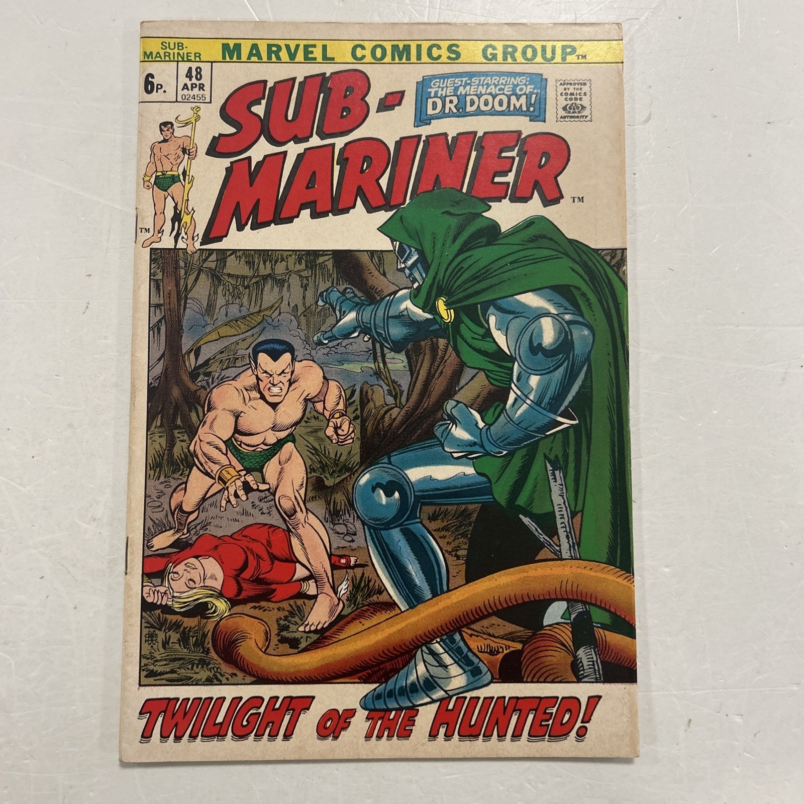 The Sub-Mariner #48 1972 FN Dr. Doom Appearance Pence Stamp0