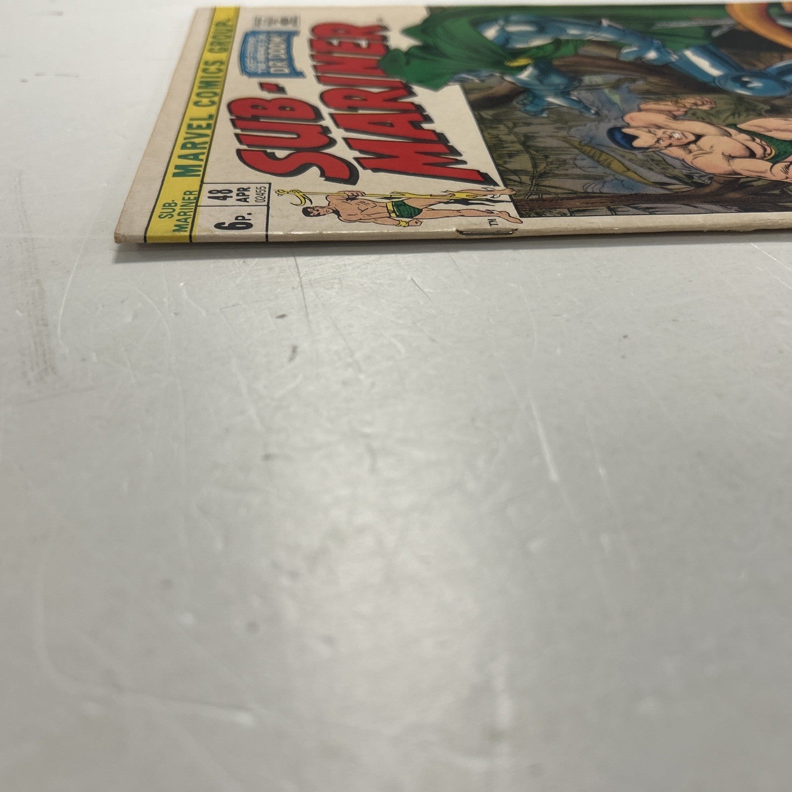 The Sub-Mariner #48 1972 FN Dr. Doom Appearance Pence Stamp3