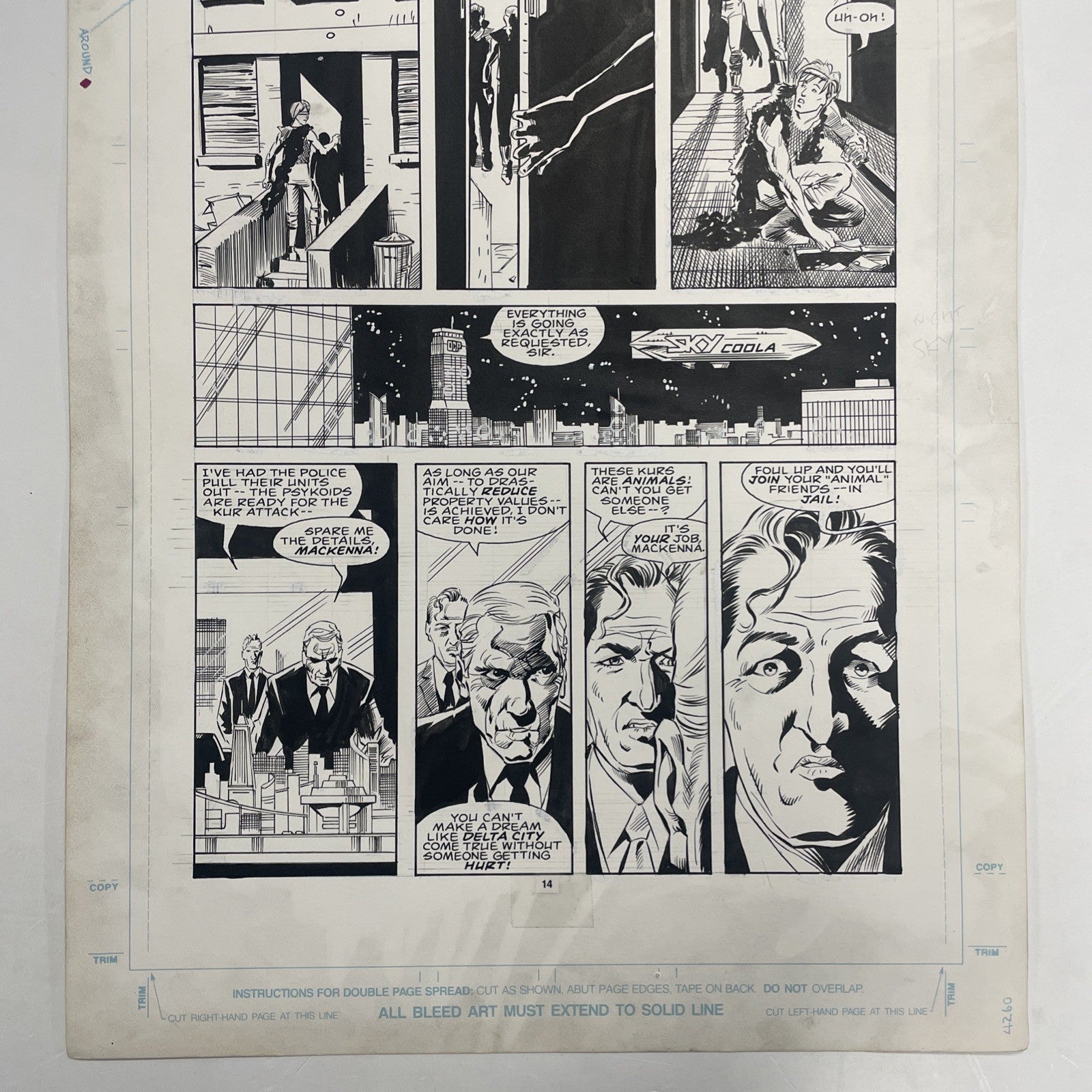 Lee Sullivan Original Art for Marvel's Robocop #8 Page 14 19902