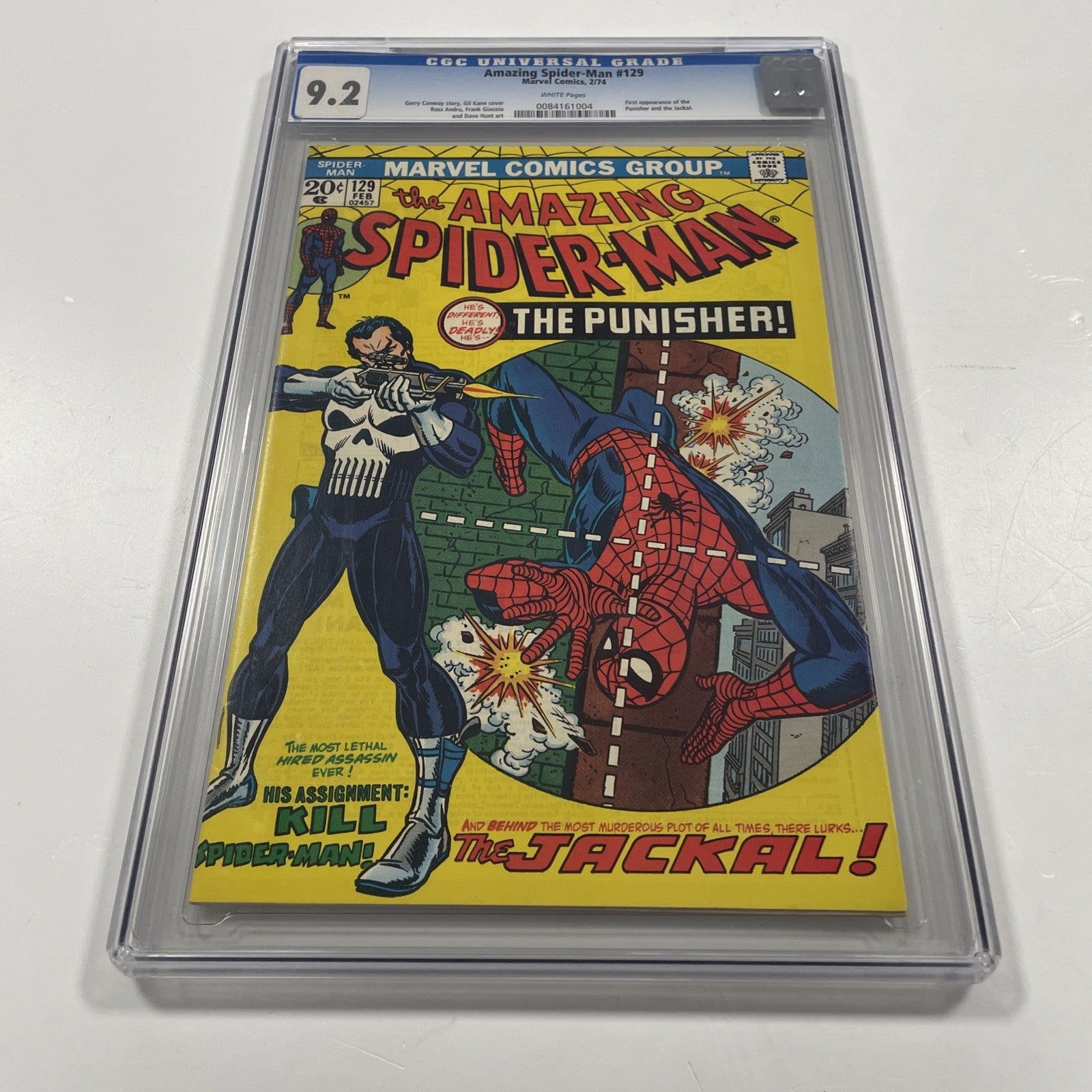 Amazing Spider-Man #129 1974 CCG 9.2  White Pages 1st App Of Punisher & Jackal0