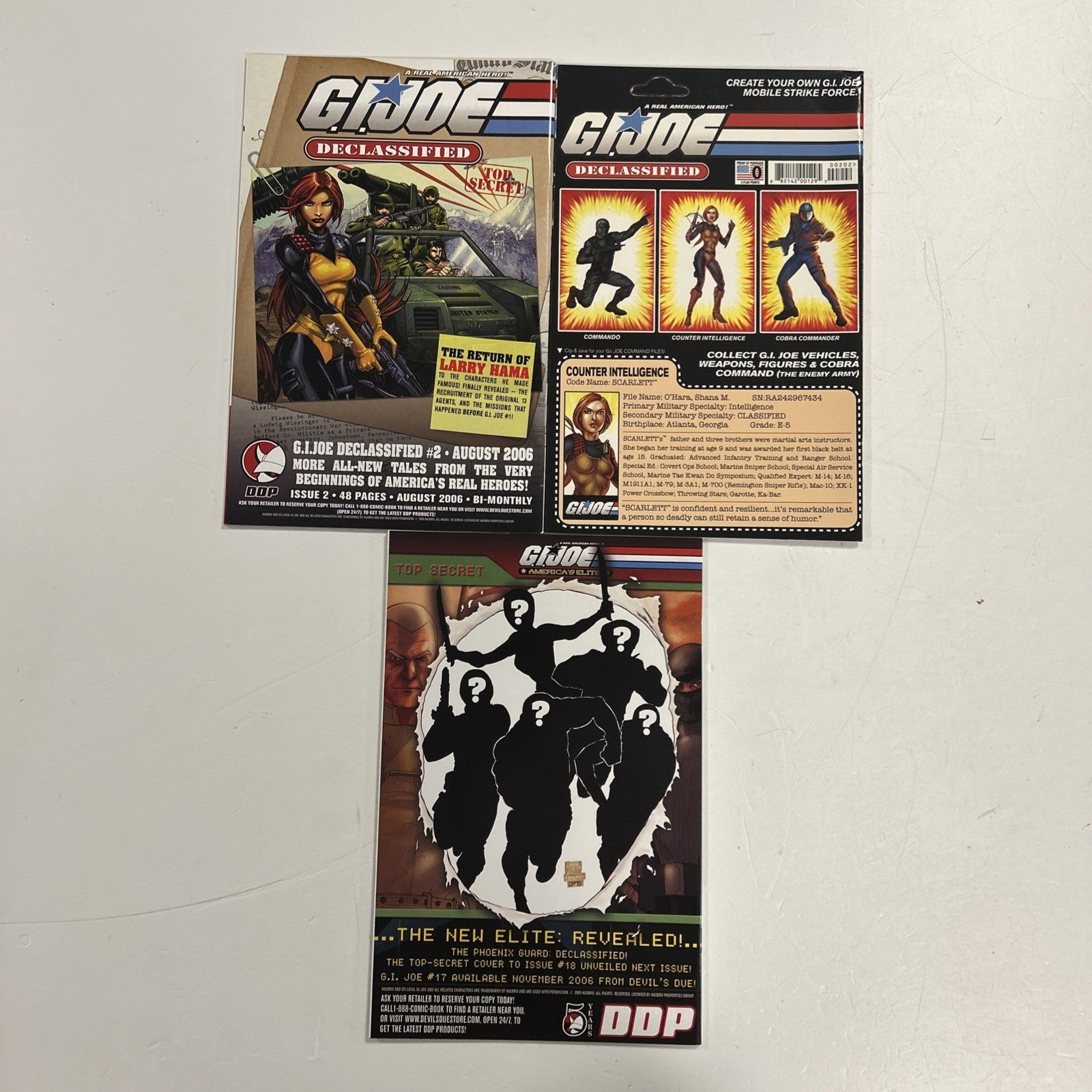 GI Joe Declassified #1-3 2006 #2 is variant cover Complete Set DDP2