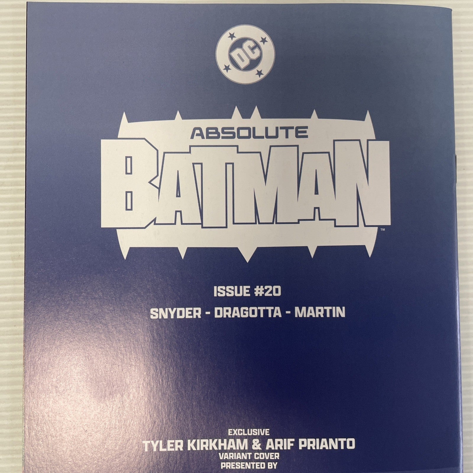 Absolute Batman #20 2026 NM Tyler Kirkham Battle Damage Trade Dress Variant5