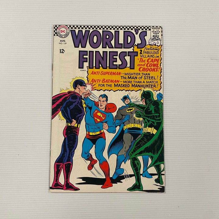 World's Finest #159 1966 VF Cent Copy Pence Stamp0