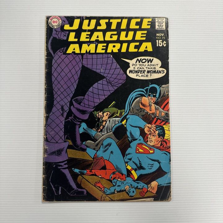 Justice League Of America #75 1969 GD/VG Black Canary Joins & Cover Pence Stamp