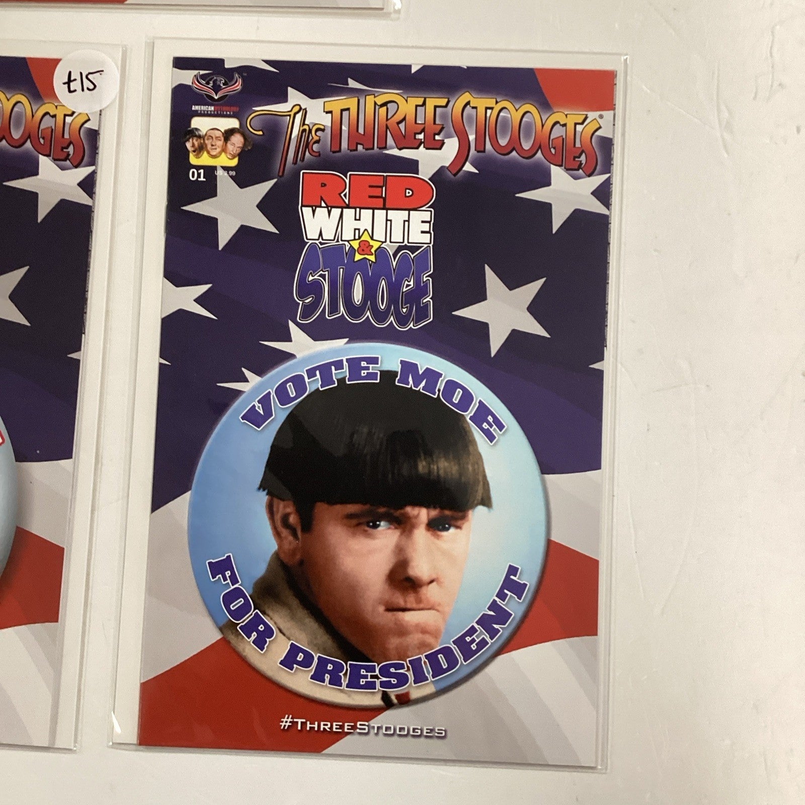Three Stooges Red White & Stooge #1 2016 NM Curly, Larry & Moe variants American3