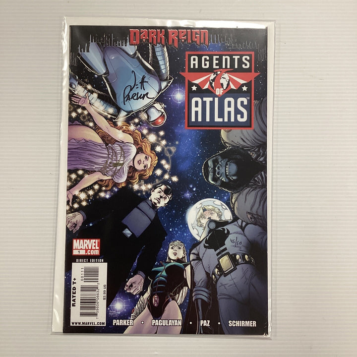 Agents of Atlas #1 2009 Nm Signed Jeff Parker DF CoA 45/500