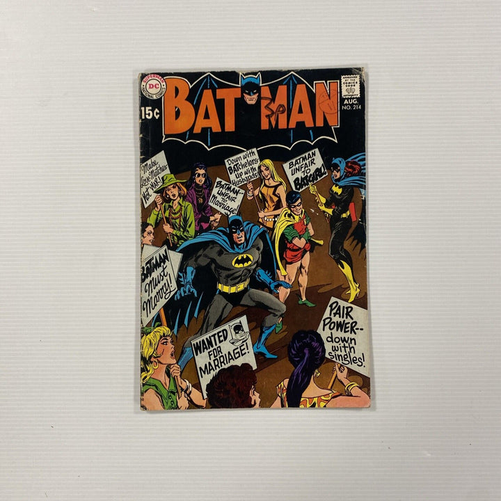 Batman #214 1969 VG Pence Stamp *Pen on cover