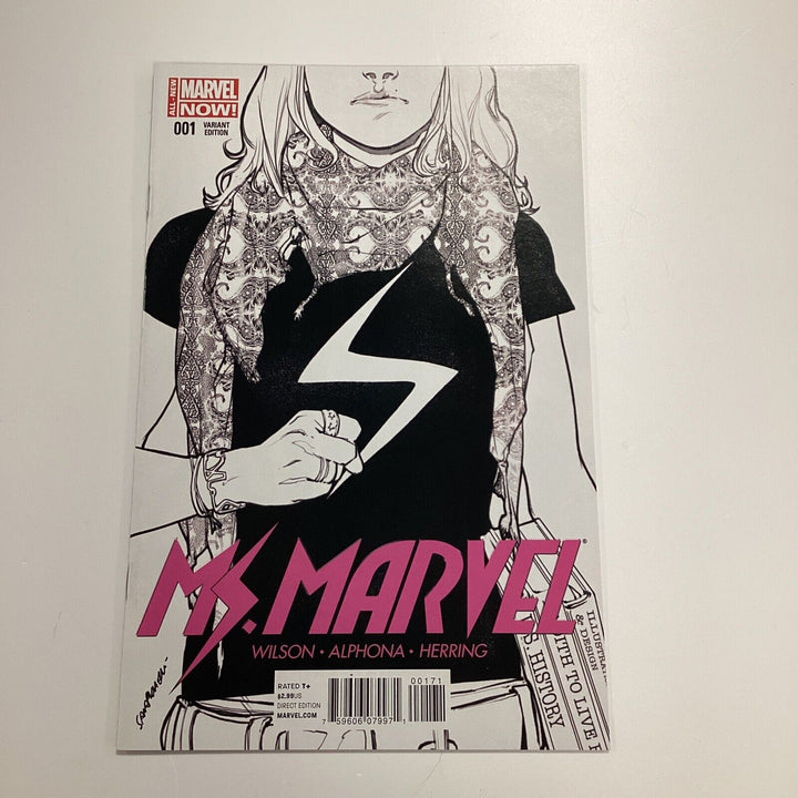 Ms Marvel #1 2014 NM B&W variant