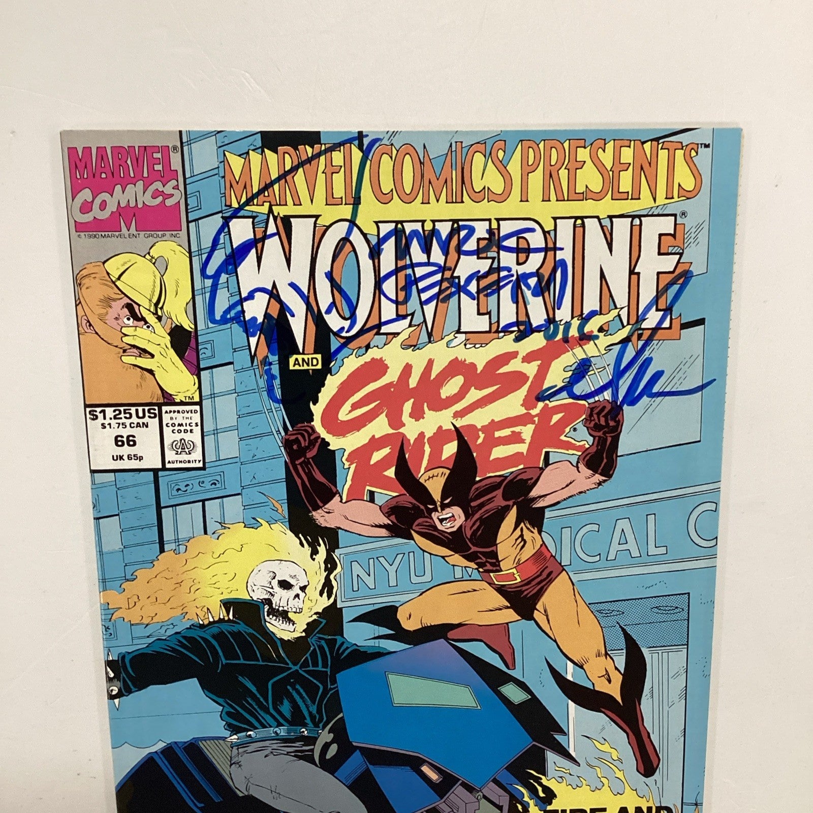 Marvel Comics #66 Wolverine & Ghost Rider '90 Signed & Sketched by Mark Texeira2