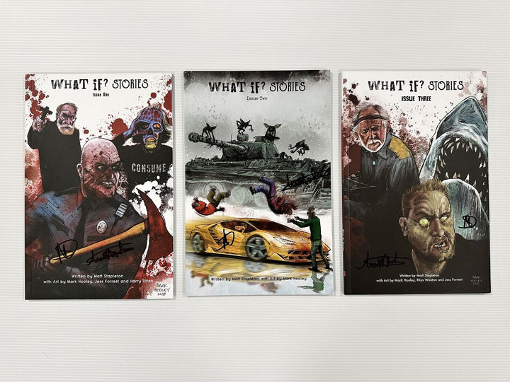 What if? Stories Kickstarter Graphic Novels #1-3 Zombie Signed Matt Stapleton +