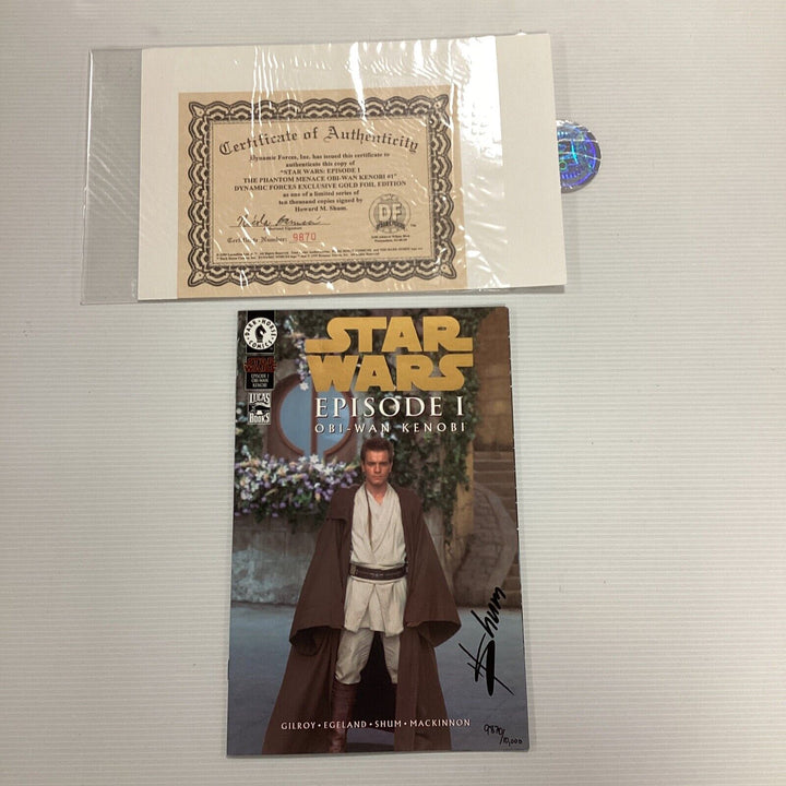 Star Wars Episode 1 Obi-Wan Kenobi 1999 NM Gold Foil Signed Howard M Shum