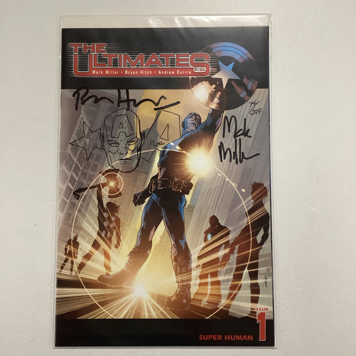 The Ultimates #1 2002 NM Remarked By Bryan Hitch & Signed By Mark Millar DF CoA0