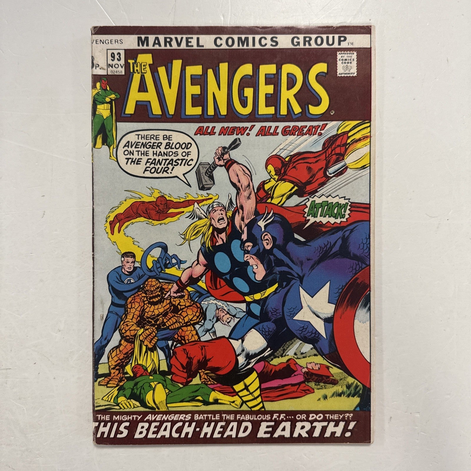Avengers #93 1971 VG+ Pence Copy Kree-Skrull War0