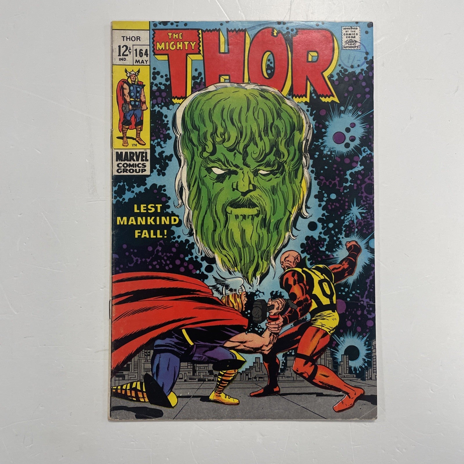 The Mighty Thor #164 1969 VG/FN 3rd Cameo & Origin of Him 2x Stamps on cover0