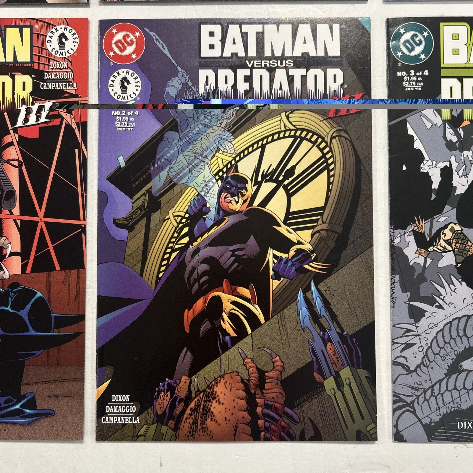 Batman vs Predator I, II & III 1991 Mid Grades Complete Set x39