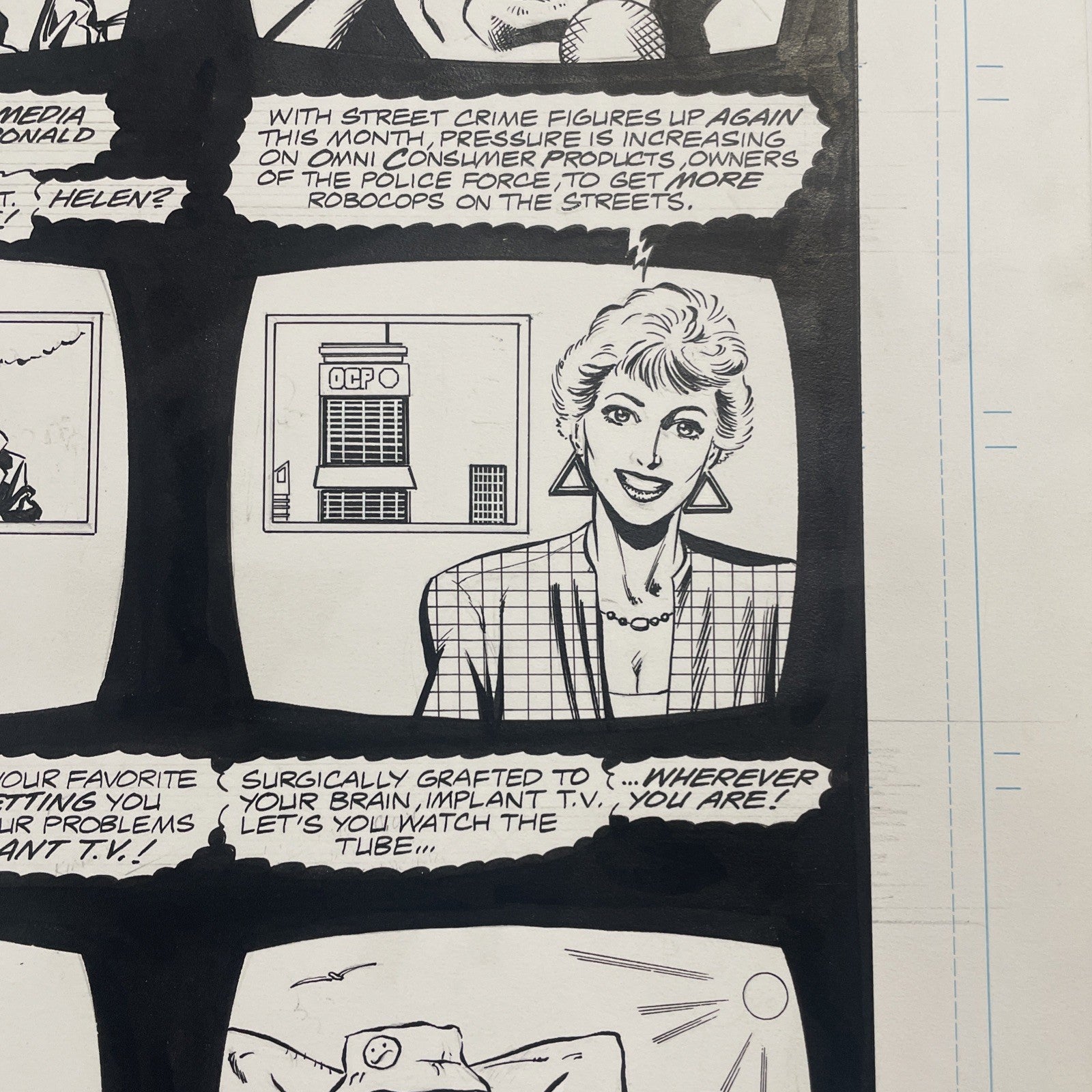 Lee Sullivan Original Art for Marvel's Robocop #12 Page 6 19917