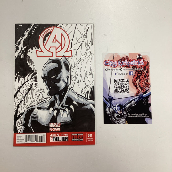 New Avengers #1 Variant Black Panther Sketch book Cover by Greg Kirkpatrick0