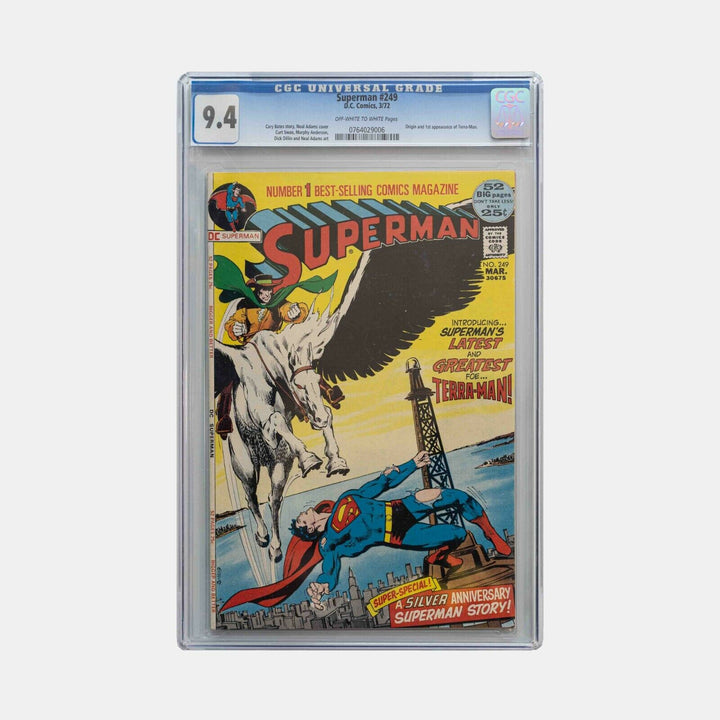 Superman #249 Vol 1. CGC 9.4 Slabbed Comic, 1972 Cent copy