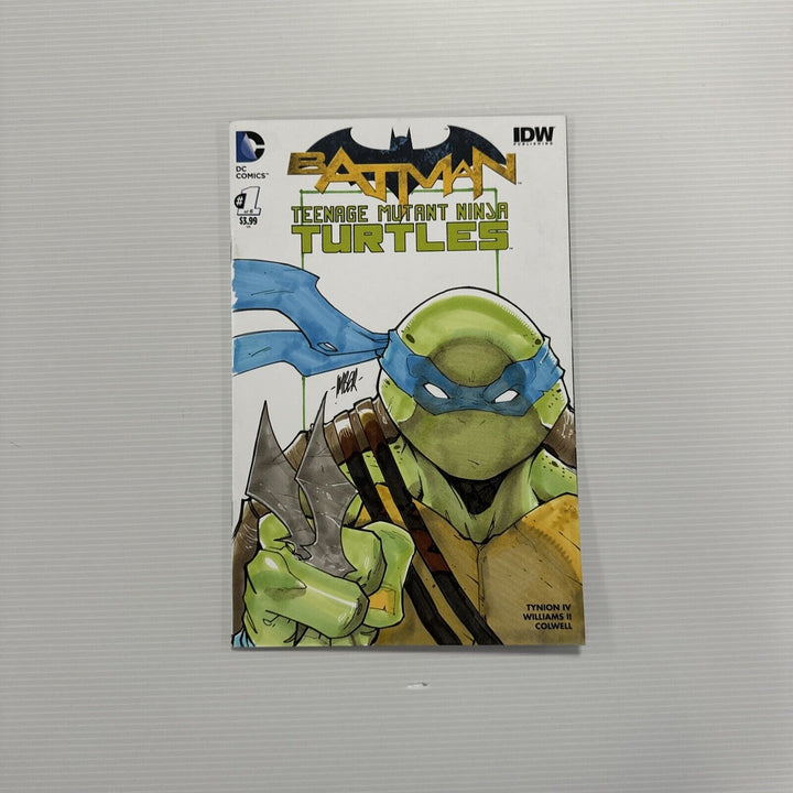 Batman Teenage Mutant Ninja Turtles #1 2016 Blank Variant Sketeched and inked