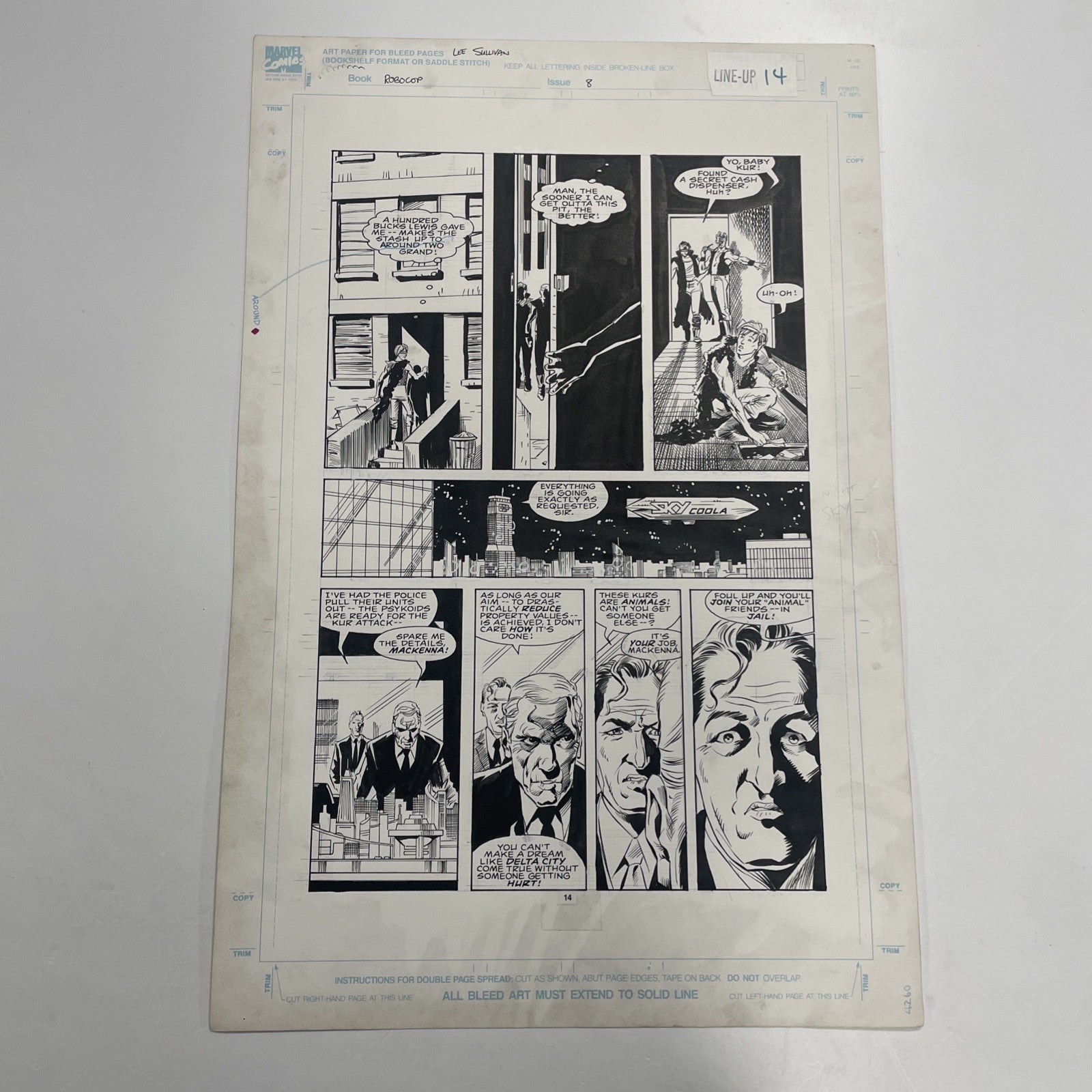 Lee Sullivan Original Art for Marvel's Robocop #8 Page 14 19900