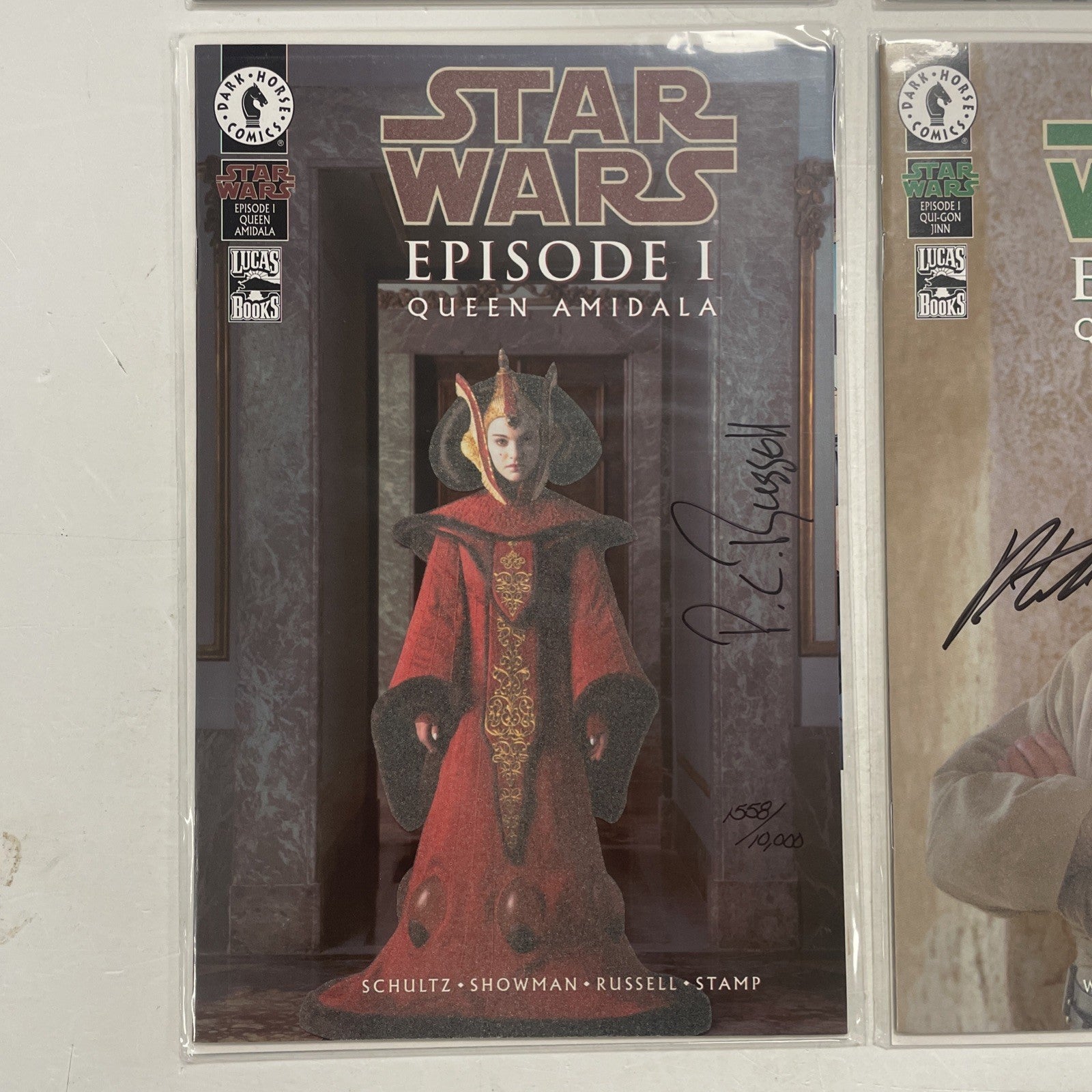 Star Wars Episode 1 Obi-Wan Amidala Qui-Gon & Anakin Gold Foil Signed Comics X43