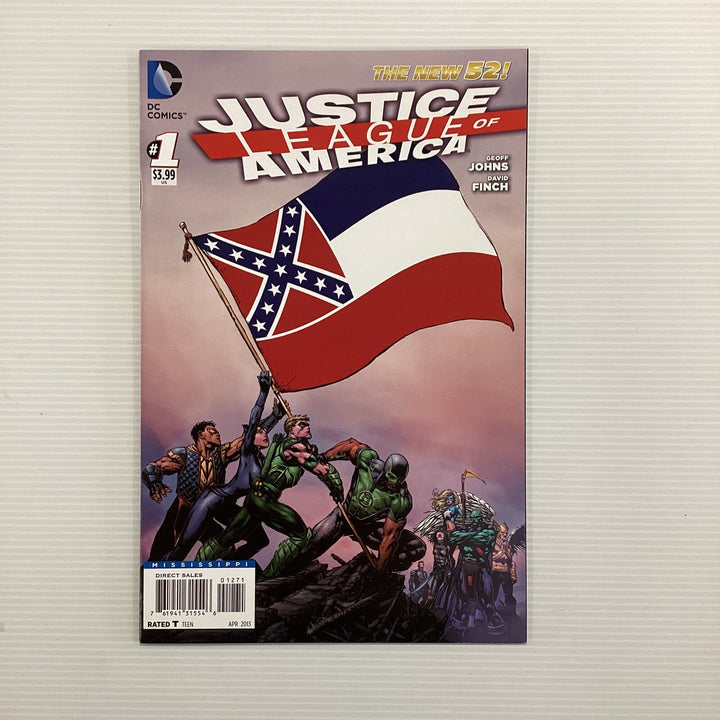 Justice League Of America #1 2013 NM Mississippi Flag David Finch Variant0