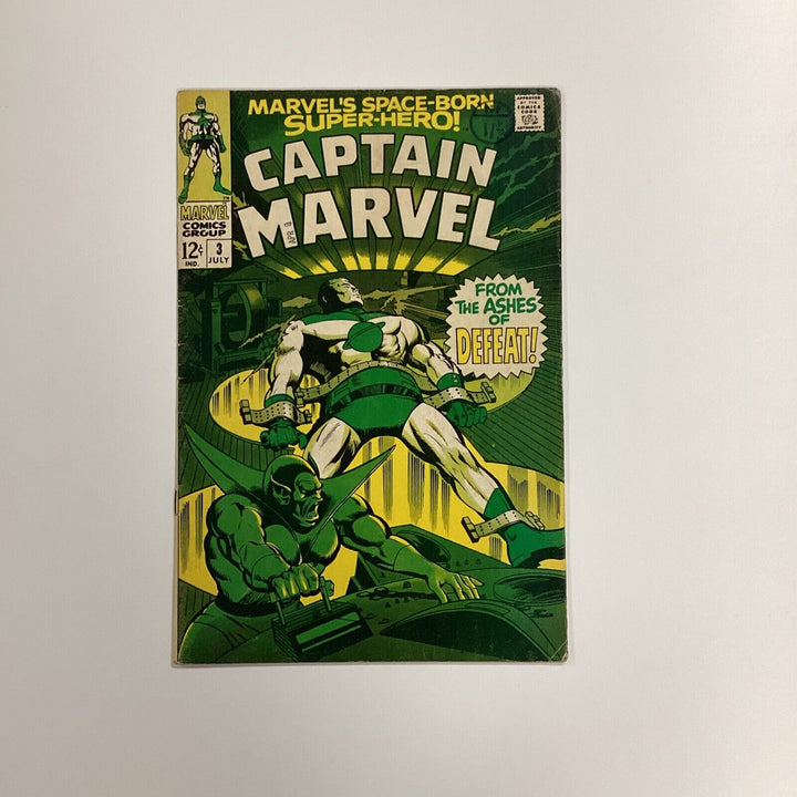 Captain Marvel #3 1968 VG+ Cent Copy Pence and Date Stamp