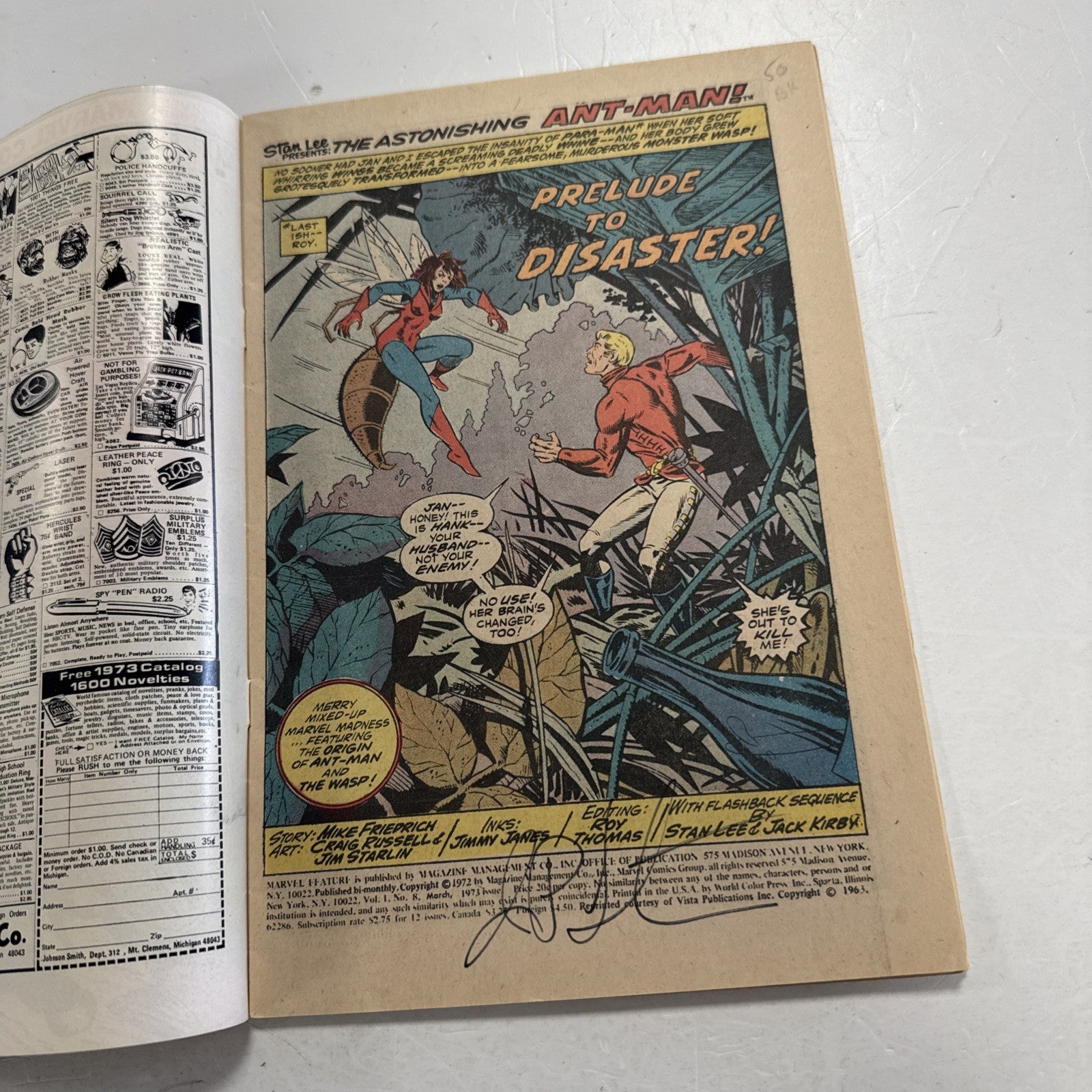 Marvel Feature #8 1973 VF- Signed by Jim Starlin7