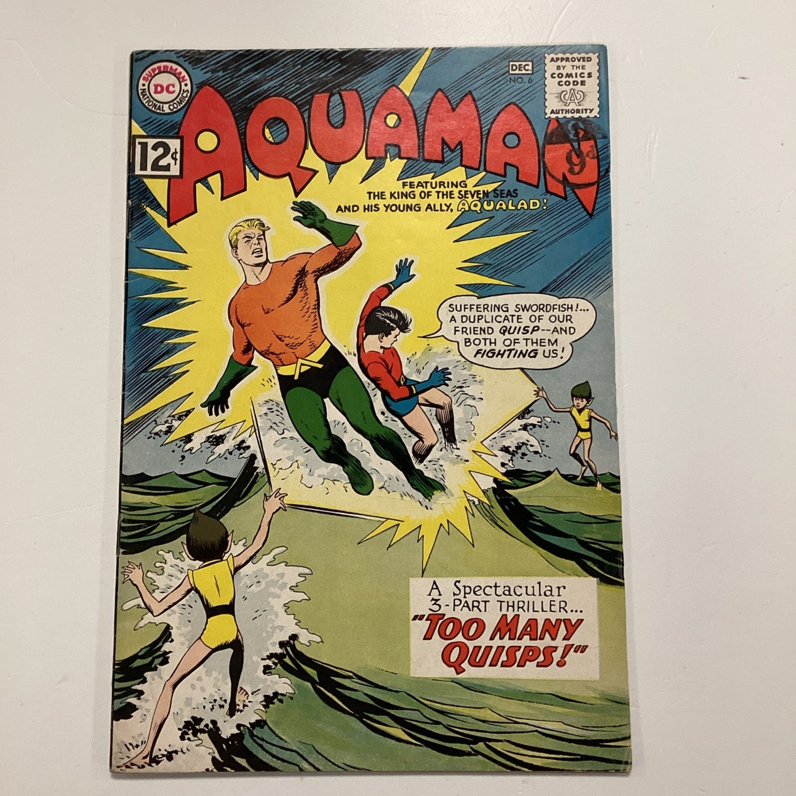 Aquaman #6 1962 VG- Pence Stamp **tear in rear cover repaired with tape on the i0