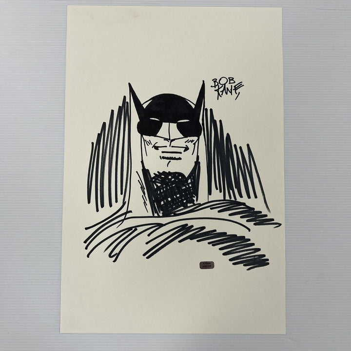 Bob Kane Hand Drawn Original Batman Art, Signed 27x40 cm with COA