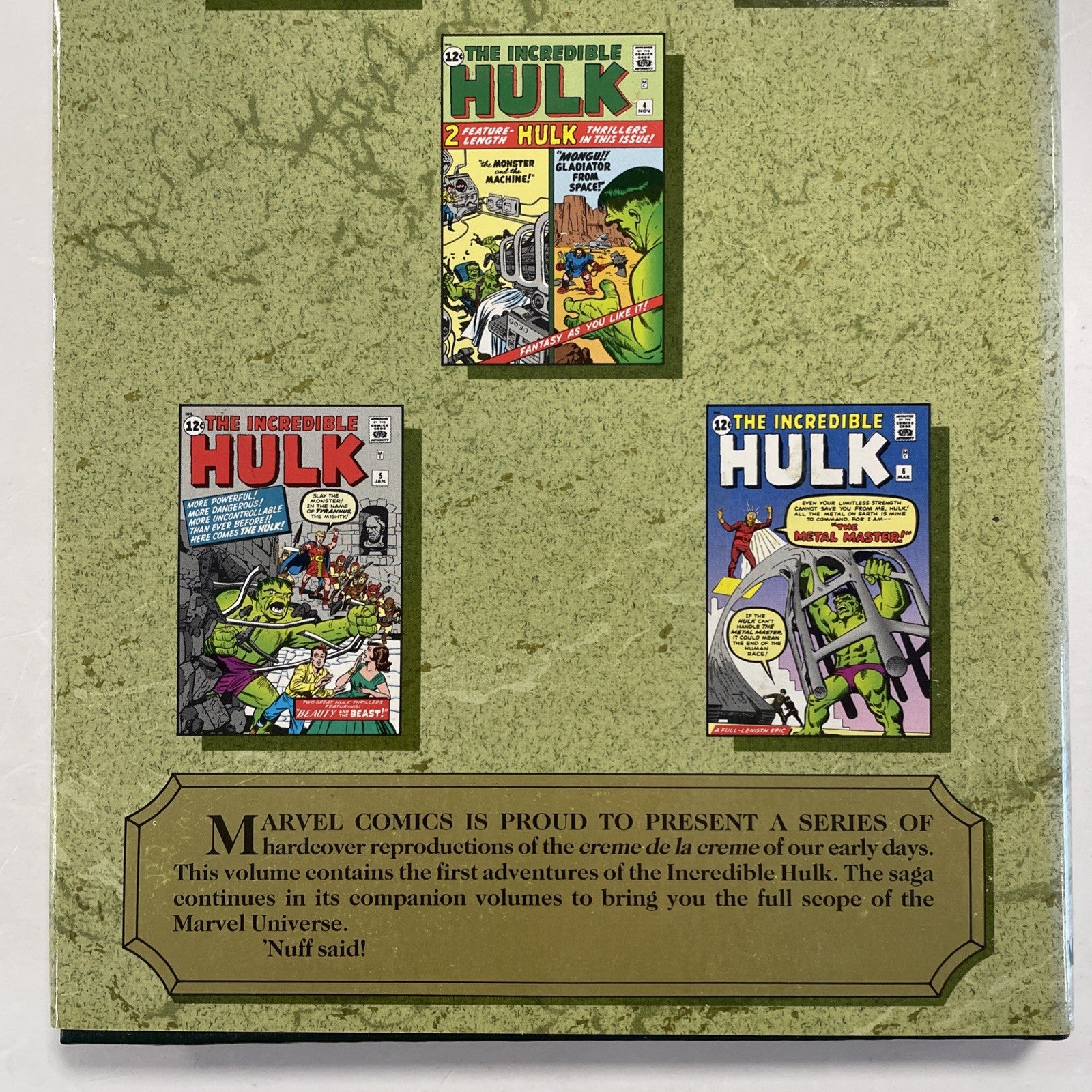 Marvel Masterworks Vol 8 Incredible Hulk #1-6 Stan Lee Jack Kirby (Hardback)6