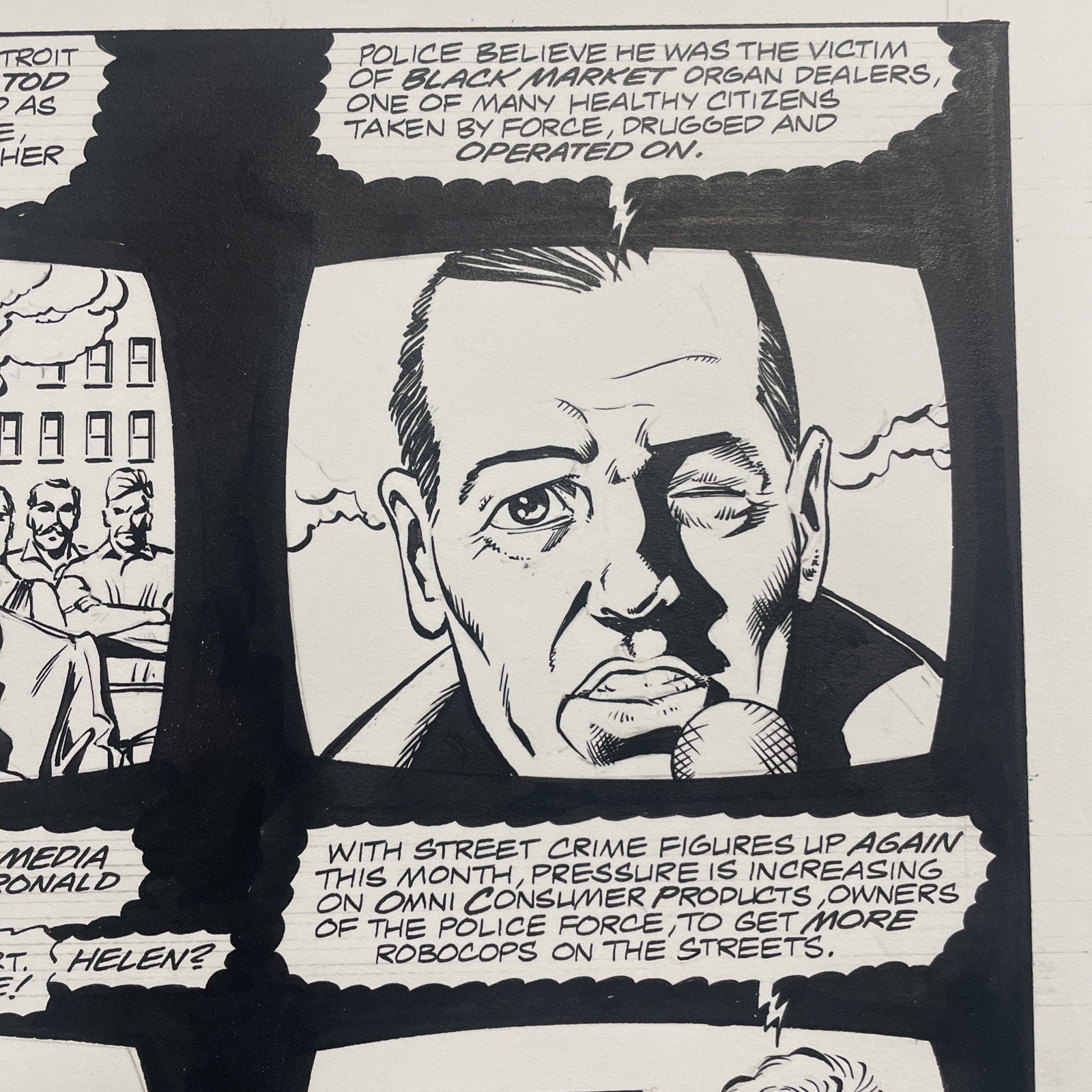 Lee Sullivan Original Art for Marvel's Robocop #12 Page 6 19915