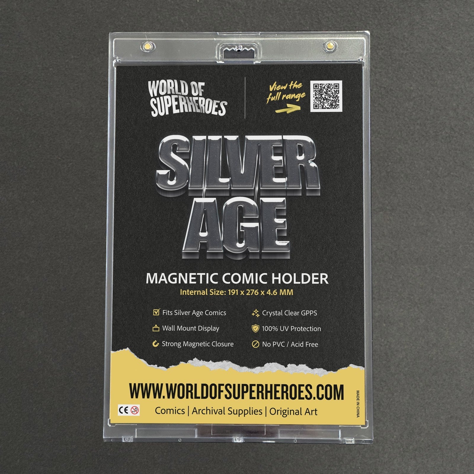 Magnetic Comic Holder Display Case Wall Mountable UV Resistant INC 2 FREE COMICS2
