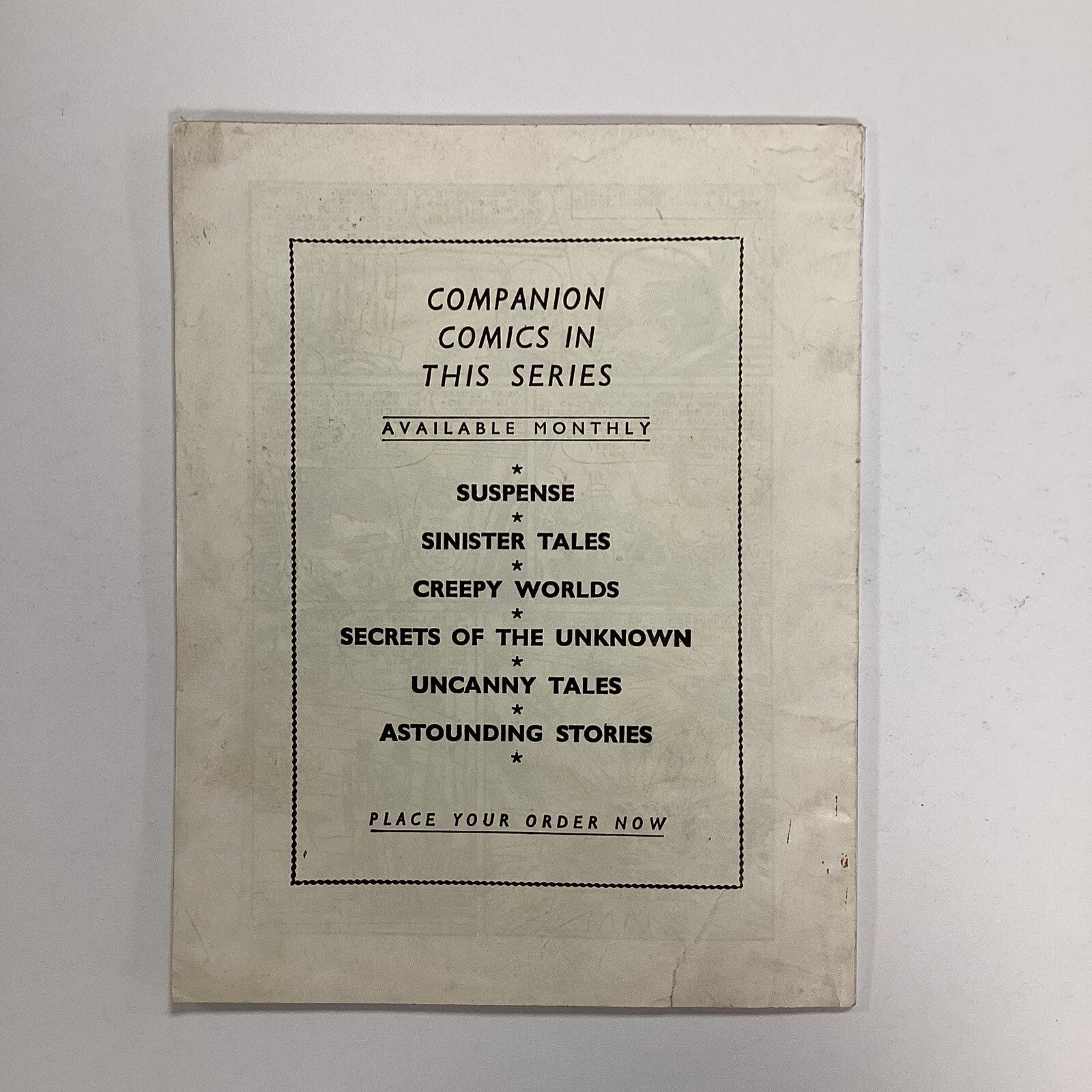 Alan Class Creep Worlds #112 late 1960s - early 70s VG **15mm tear bottom of rea3