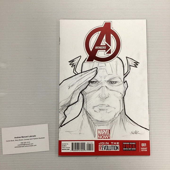 Marvel Now! Avengers #1 Captain America Original Sketch Cover Variant by Andres