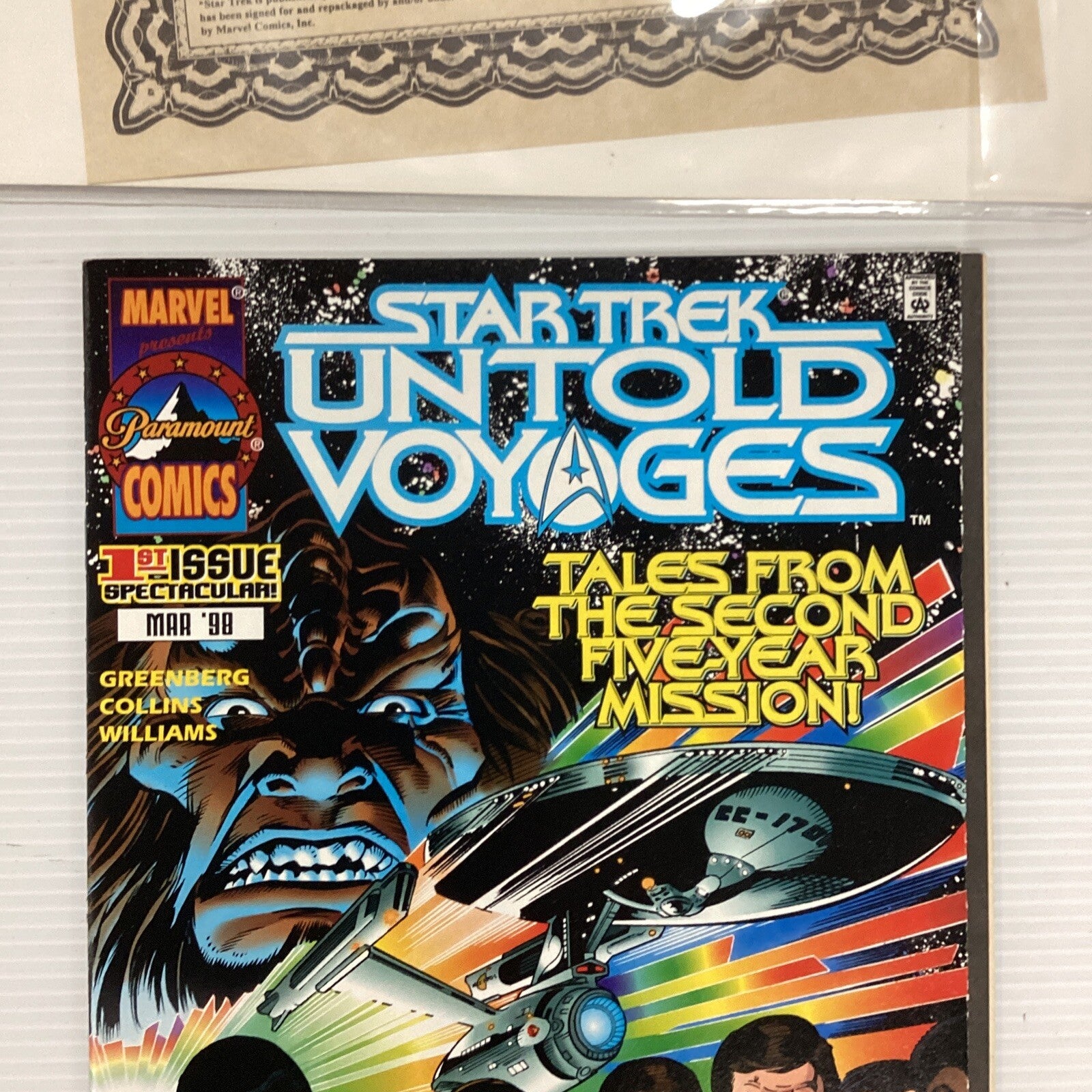Star Trek Untold Voyages #1 1998 VF/NM signed Glenn Greenberg DF CoA 81/5004