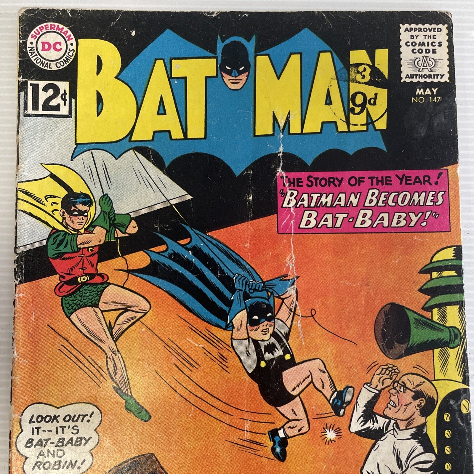 Batman #147 1962 GD+ Pence Stamp **80mm tear in front cover1