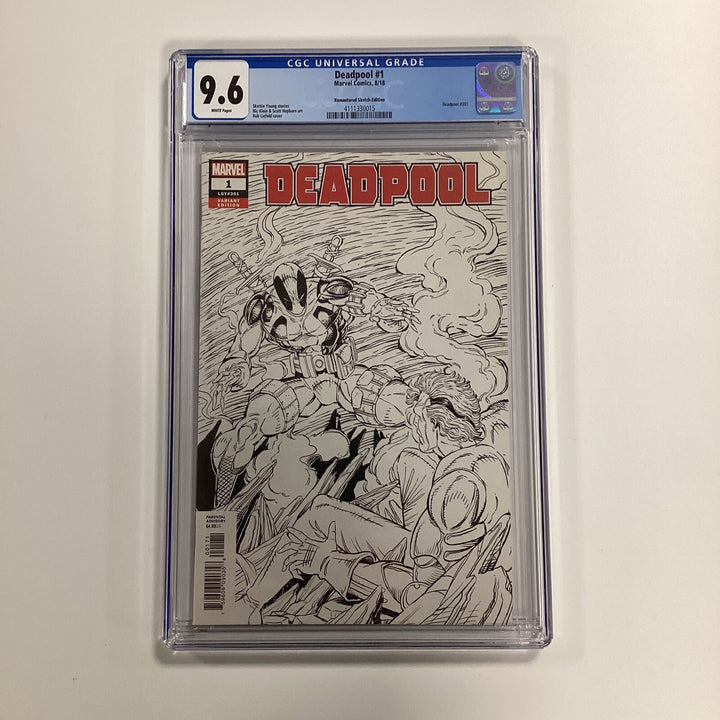 Deadpool #1 2018 CGC 9.6 Rob Liefeld Remastered 1:1000 Sketch Variant0
