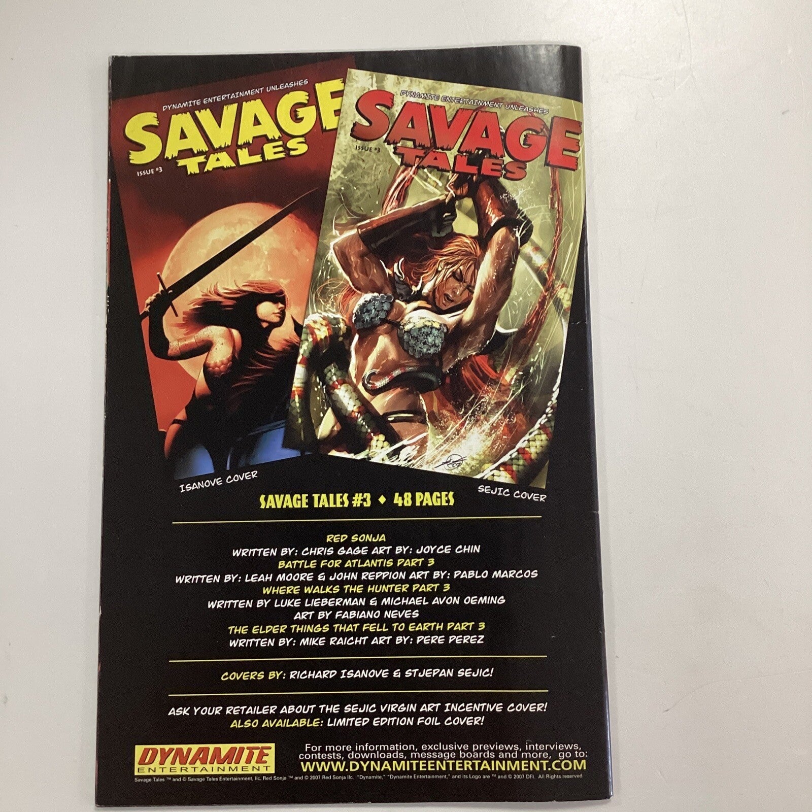 Savage Tales #2 2007 VF Stjepan Sejic Cover8
