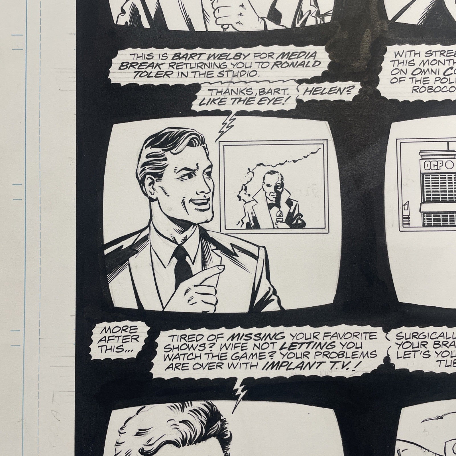 Lee Sullivan Original Art for Marvel's Robocop #12 Page 6 19916