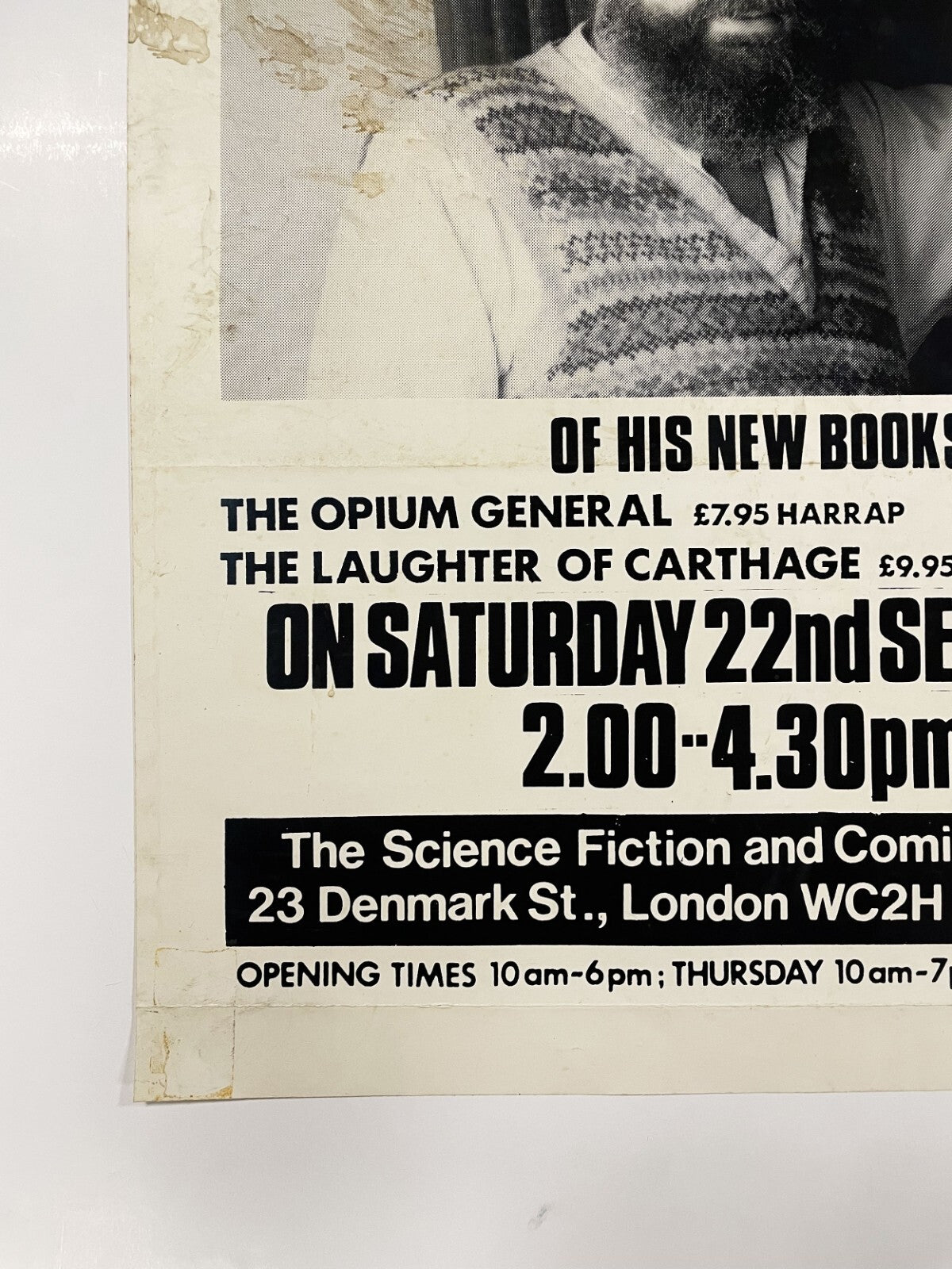 Original Forbidden Planet Poster Michael Moorcock Signing 1987 comic history3